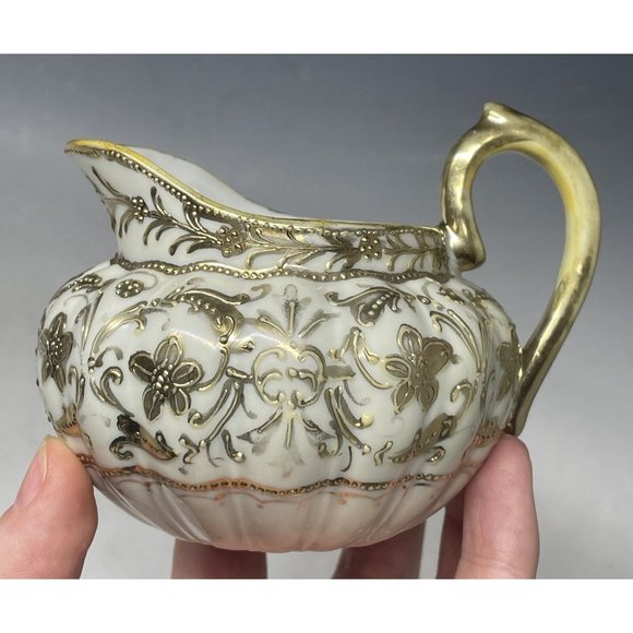 Antique - Vintage 20th C. Porcelain Nippon Gilt Japanese Creamer - Picture 3 of 14